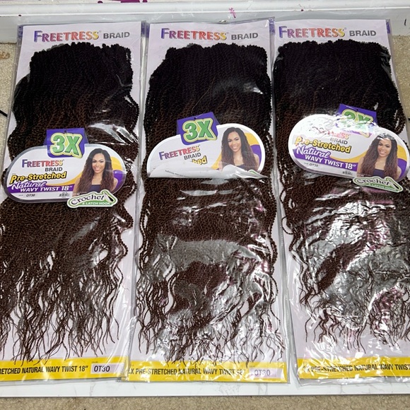 3X Freetress Brajd Pre-Stretched Natural Wavy Twist 18” - Picture 3 of 7